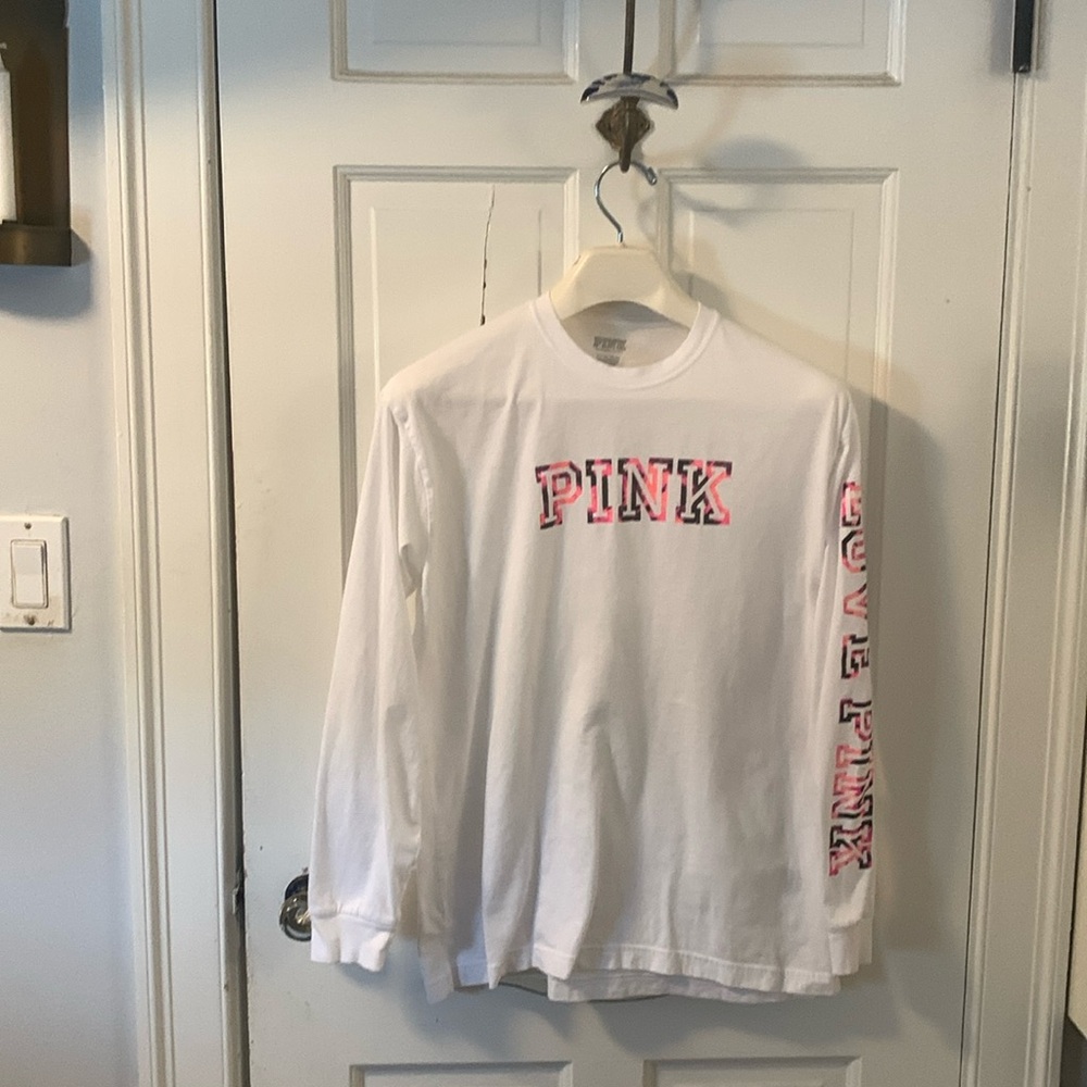 PINK Victoria Secret top - white and pink